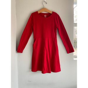 Wonder Nation girls red dress size 7/8, long sleeve